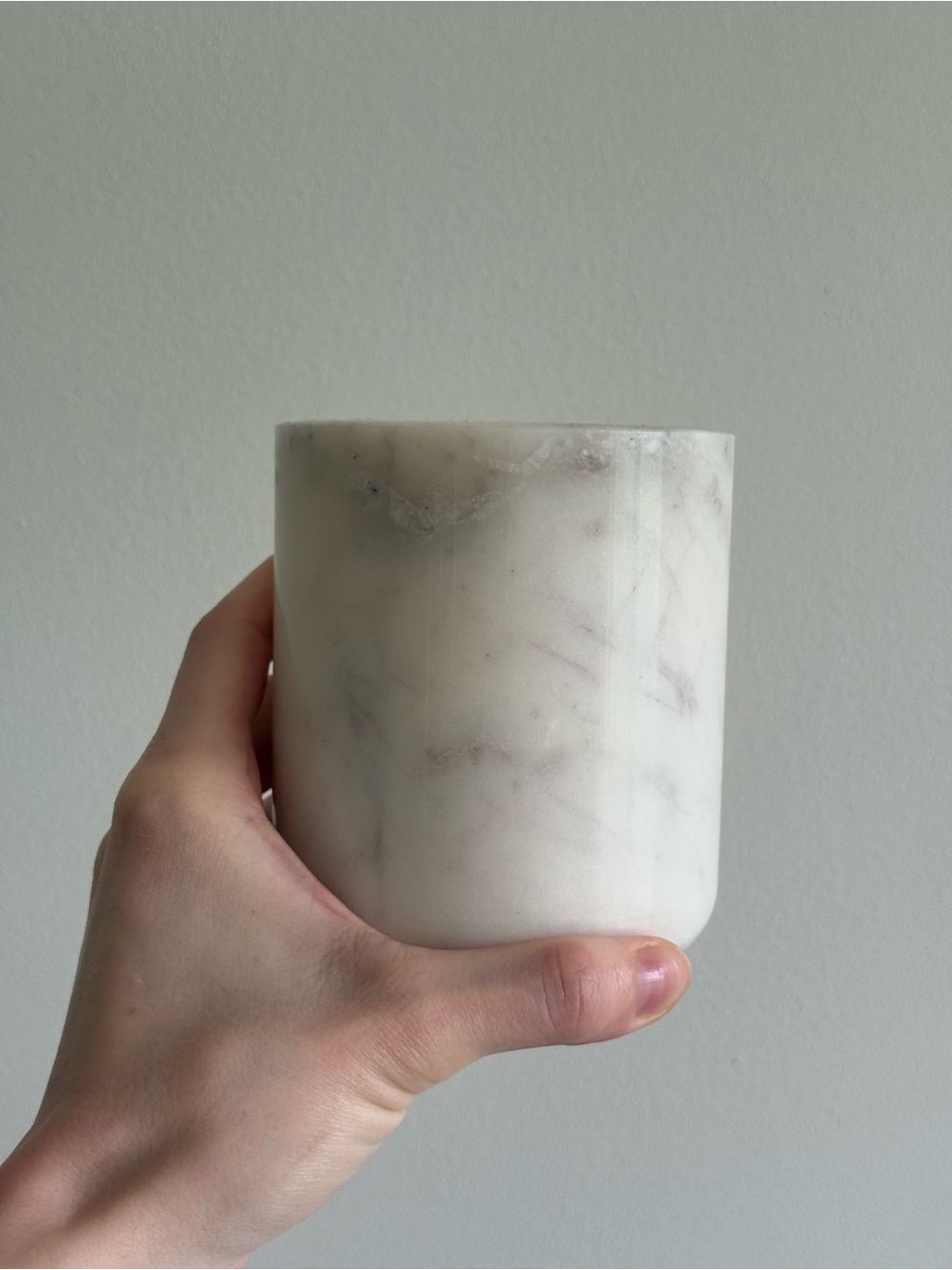 White Marble Candle Vase
